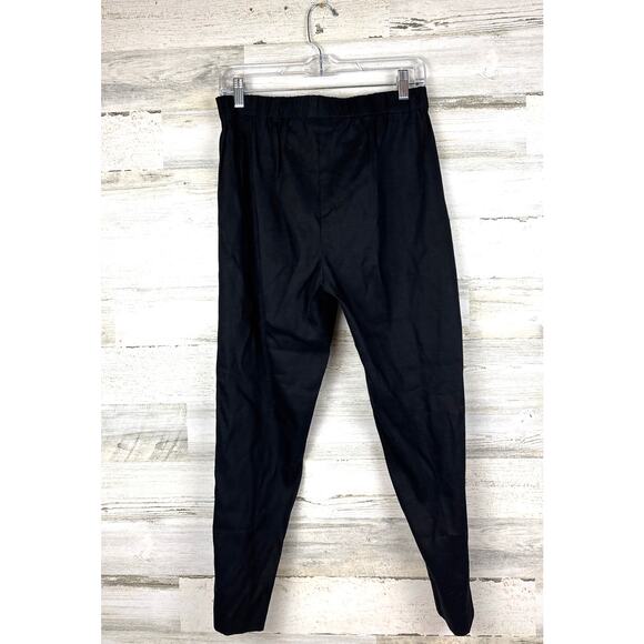 J.Jill Women’s Small Black Linen Blend Flat Front Zip Button Ankle Pants NEW - Picture 3 of 9